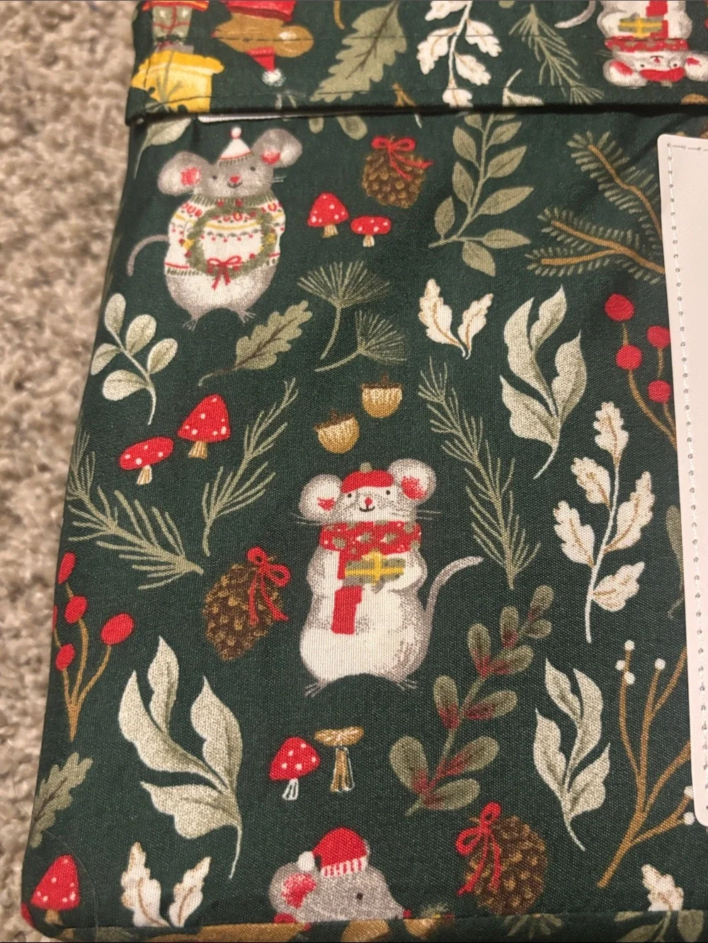 NWT Cynthia Rowley Green Holiday Mouse Christmas King Sheet Set